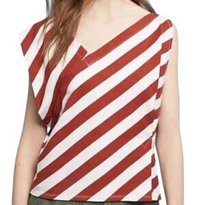 Anthropologie Postmark Dulcina Stripped Asymmetrical Top Size XS